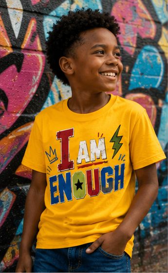 I Am Enough – Kids Boys Inspirational Graphic T-Shirt
