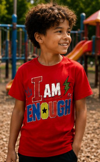 I Am Enough – Kids Boys Inspirational Graphic T-Shirt
