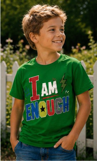 I Am Enough – Kids Boys Inspirational Graphic T-Shirt