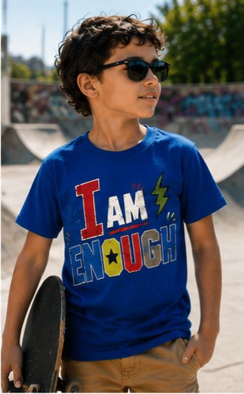 I Am Enough – Kids Boys Inspirational Graphic T-Shirt