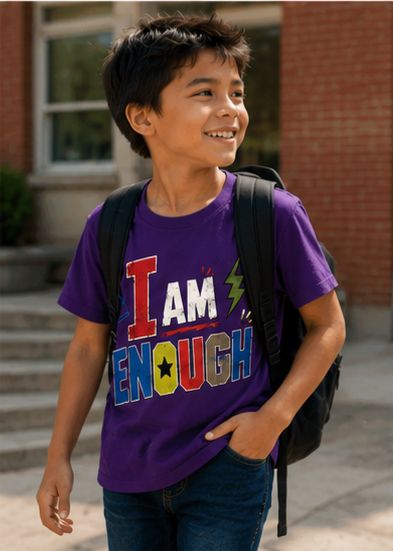I Am Enough – Kids Boys Inspirational Graphic T-Shirt
