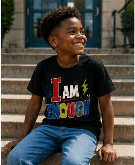I Am Enough – Kids Boys Inspirational Graphic T-Shirt