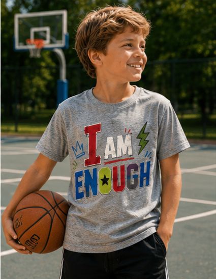 I Am Enough – Kids Boys Inspirational Graphic T-Shirt