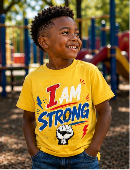 I Am Strong – Kids Boys Inspirational Graphic T-Shirt