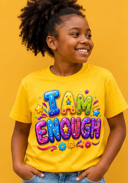 I Am Enough – Kids Girls Inspirational Graphic T-Shirt