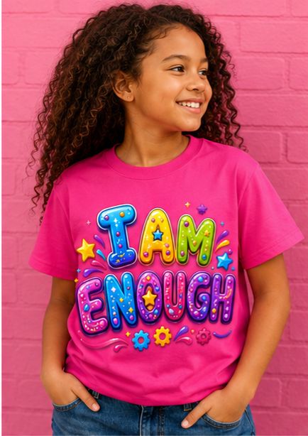 I Am Enough – Kids Girls Inspirational Graphic T-Shirt